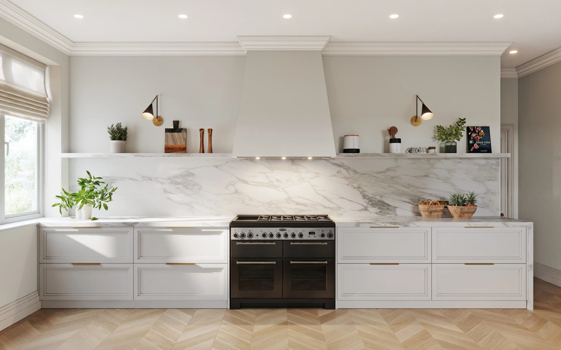 Cor Domi kitchen interior with white cabinetry